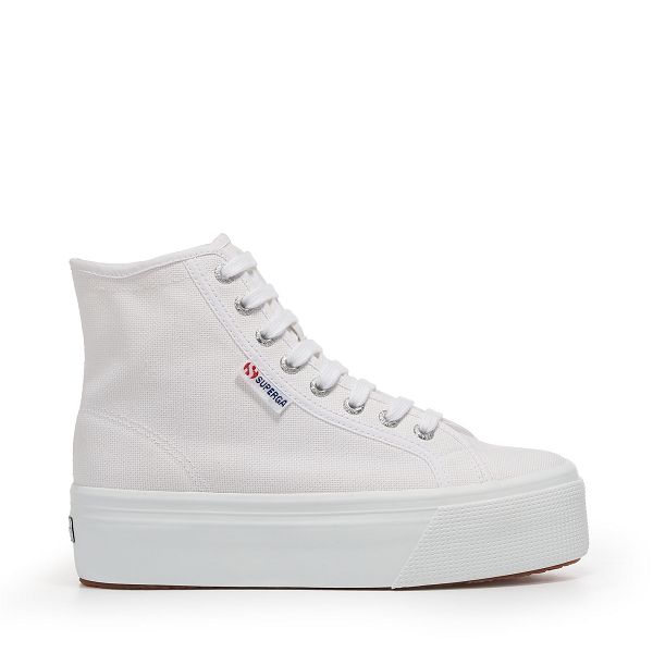 Superga 2708 White Platform Sneakers - Women's Sneakers USA | US5068214